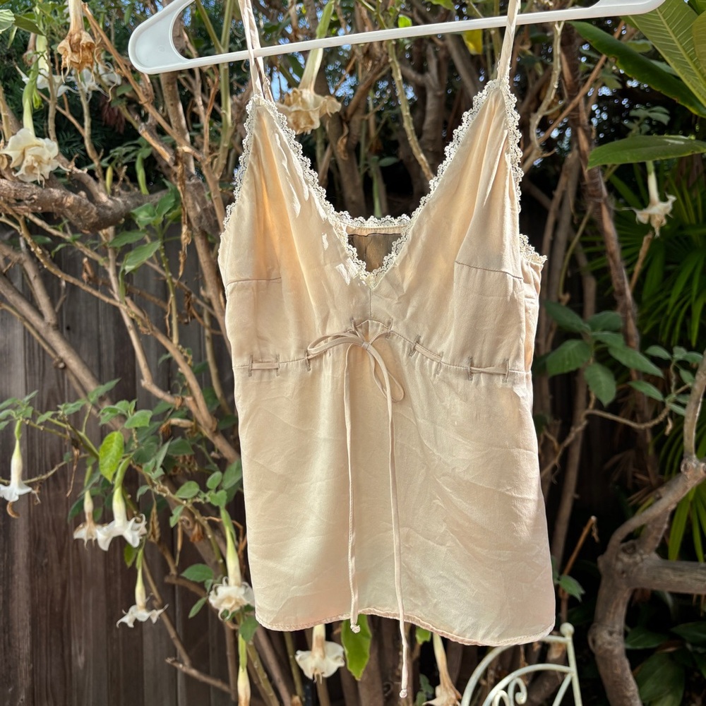 Cream 100% Silk Reformation Cami Top